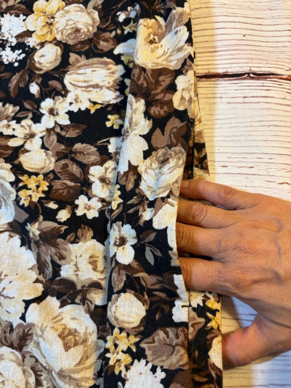Abercrombie & Fitch Tall Brown Floral High Neck Linen Blend Mini Dress Sz M - Picture 2 of 10